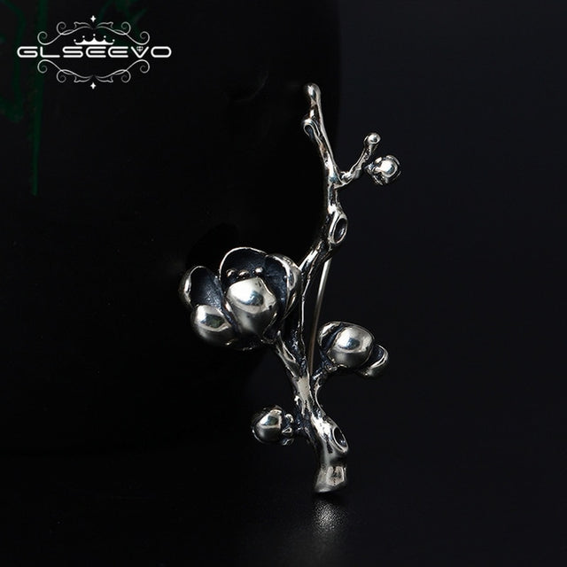 GLSEEVO Vintage Magnolia Brooches For Women Gift 925 Sterling Silver Luxury Brooch Broche Plata De Ley 925 Fine Jewellery - V.I.P Digital Presence