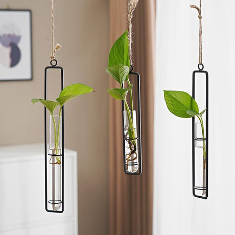 Scandinavian-Style Glass Hydroponic Vase for Living Room with Creative Hanging Door Decor and Wall Ivy Plant Water Cultivation Transparent Pot - V.I.P Digital Presence