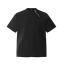 Zipper Design Heavyweight Short Sleeve T-Shirt Men's Loose Round Neck Half Sleeve Tee - V.I.P Digital Presence