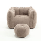Soft Bean Bag Chair with High Resilient Foam(Chips)for living room and bedroom,Comfortable Square Lazy Sofa with Footstool - V.I.P Digital Presence