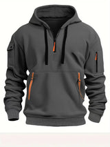 Half zip hoodie hooded sweatshirt with multiple pockets zipper pullover for men's sports and casual sweatshirt for men - V.I.P Digital Presence