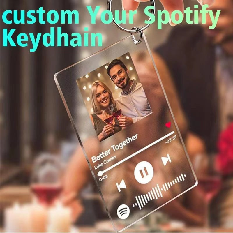 Acrylic keychain personalized music card DIY pattern - V.I.P Digital Presence