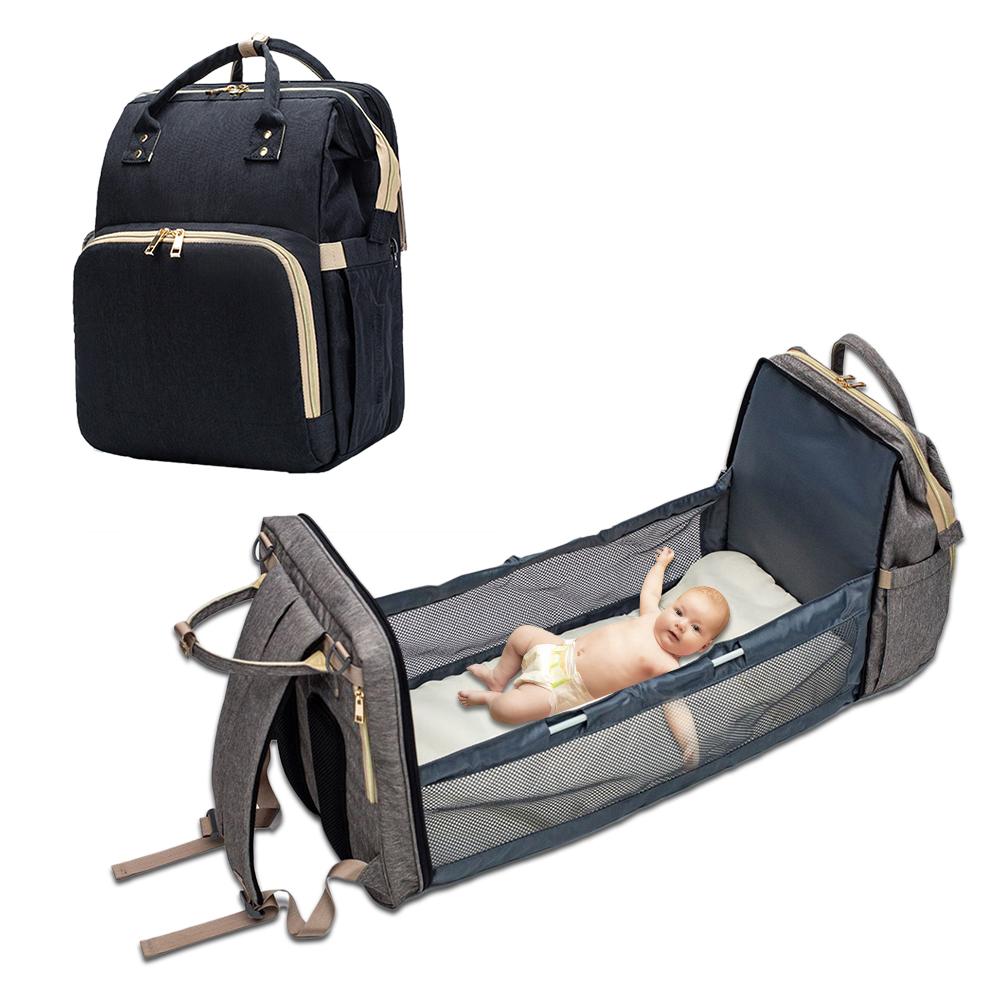 Mochila para bebés convertible, ligera y multiusos, para mamás y papás, ideal para guardar pañales de viaje y cunas. 