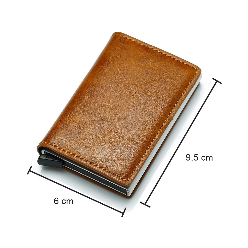 DIENQI Top Quality Wallet Men Money Bag Mini Purse Male Vintage Automatical Aluminium Rfid Card Holder Wallet Small Smart Wallet - V.I.P Digital Presence
