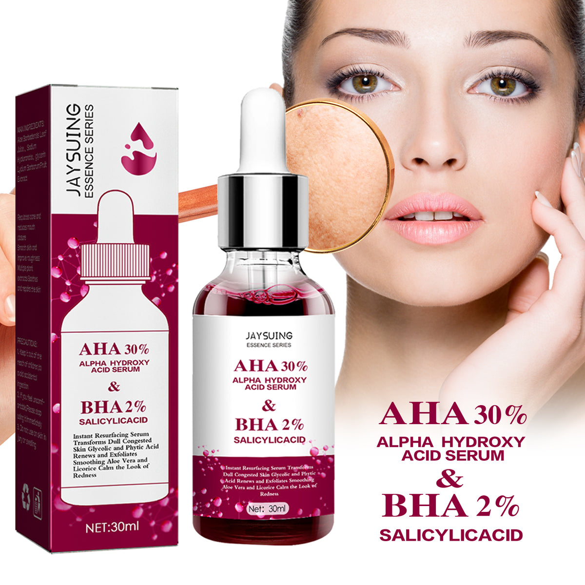 Acid Essence, Shrinks Pores, Removes Blackheads, Pimples And Acne Marks, Brightens Skin Tone Moisturizing Essence