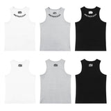 Gothic Letter Embroidery Ribbed Tank Top Men's Sports Fitted Casual Striped Sleeveless T-Shirt - V.I.P Digital Presence