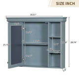 36 inch modern mirror cabinet with adjustable shelves, 2 soft closing doors, and 6 drawer storage cabinet door organizers - V.I.P Digital Presence