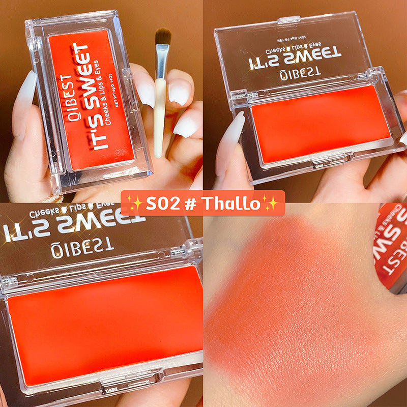 QIBEST Lipstick Eye Shadow Blush 3 In 1 Repair Volume Without Dizzy Makeup Natural Color Monochromatic Rouge Cream Eye Shadow Cream - V.I.P Digital Presence