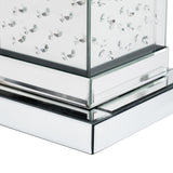 U-Can 11.8-inch silver square mirror coffee table with LED lights, modern crystal inlaid side table, no assembly required - V.I.P Digital Presence