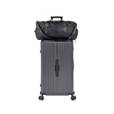 Luggage Set 4 pcs (20"/24"/29"/Travel Bag), PC+ABS Durable Lightweight Luggage with Collapsible Cup Holder, TSA Lock, Gray
