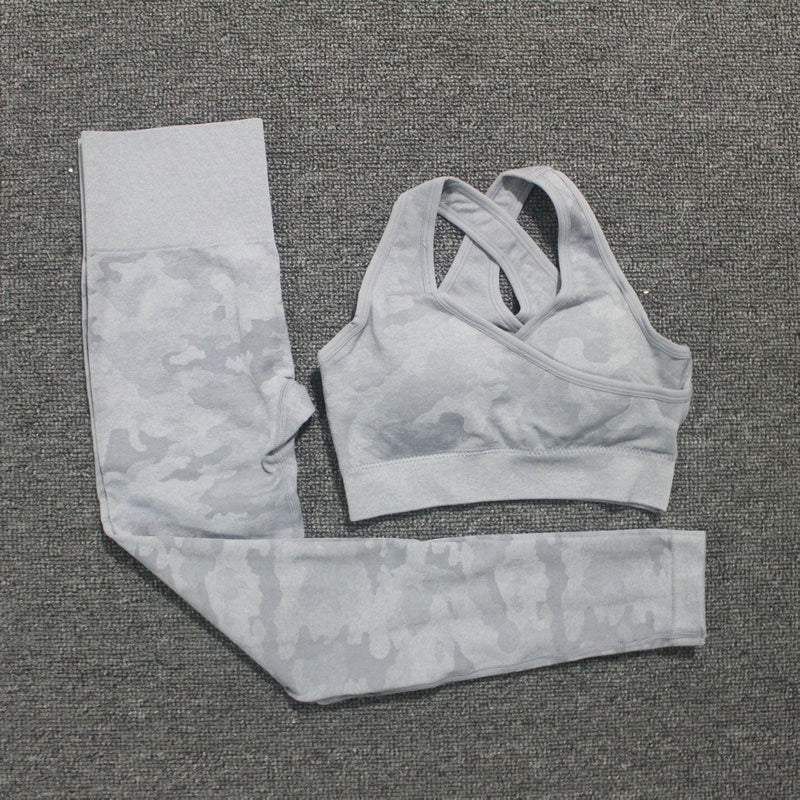 2PCS Camouflage Camo Yoga Set Sports Wear For Women Gym Fitness Clothing Booty Yoga Leggings + Sport Bra GYM Sport Suit Femme - V.I.P Digital Presence