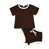 2020 Toddler Baby Boys Girls Summer Clothing Newborn Kids Baby Girls Ribbed Knitted Short Sleeve T-shirts+Shorts Tracksuits Sets - V.I.P Digital Presence
