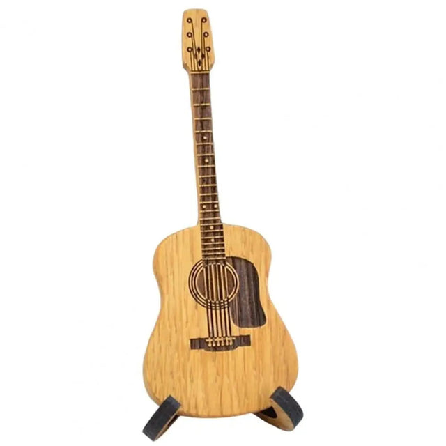 Wooden Acoustic Guitar Pick Box with Stand Smooth Edge Burr-Free Portable Handcrafted Guitar Picks Storage Container - V.I.P Digital Presence
