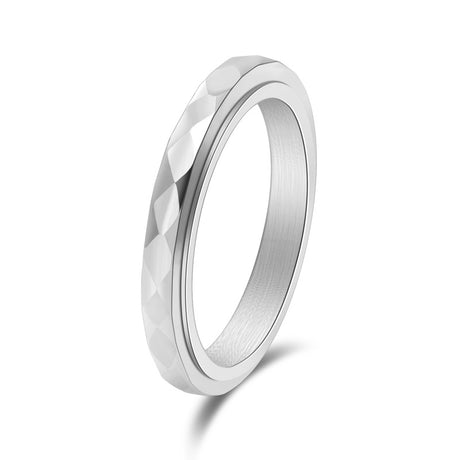 Diamond shaped niche jewelry for women, narrow cut food ring, rotatable ring - V.I.P Digital Presence