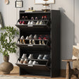 U-Can Shoe Storage Cabinet for Entryway with 3 Flip Drawers, Modern Shoe Organizer Cabinet, Free Standing Shoe Rack Black - V.I.P Digital Presence