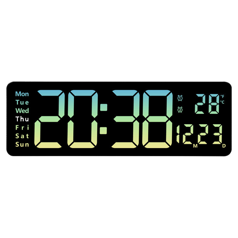 13/16 Inches Large LED Digital Wall Clock ,Wall Mounted Remote Control Temperature Date Week Display Timer Dual Alarm Clock - V.I.P Digital Presence