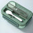 Microwaveable sealed lunch box with compartments and sauce box with cutlery - V.I.P Digital Presence