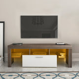20 minutes quick assembly brown simple modern TV stand cabinet Brown + whiteTV bracket