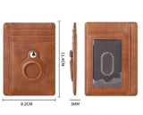 AirTag multi-card slot Apple tracker anti-lost protective cover card bag anti-theft brush Crazy Horse PU leather RFID bag - V.I.P Digital Presence