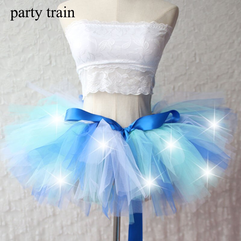 Arrival Women Tulle Tutu Skirt Sexy Mini Fancy Adult Petticoat Fluffy Yarn Ballet Dance Halloween Led Light Up - V.I.P Digital Presence