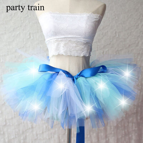 Arrival Women Tulle Tutu Skirt Sexy Mini Fancy Adult Petticoat Fluffy Yarn Ballet Dance Halloween Led Light Up - V.I.P Digital Presence