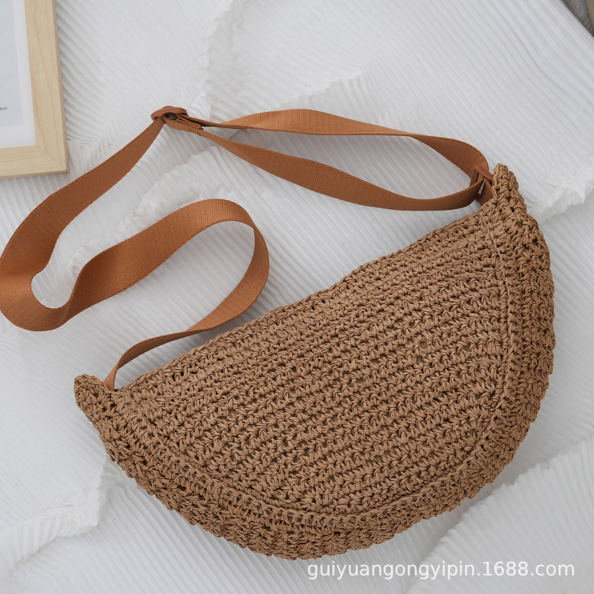 Sports Crossbody Bag Handmade Woven Dumpling Bag Breathable Semicircle Bag Versatile Rattan Bag Summer Beach Bag for Women Luxury - V.I.P Digital Presence