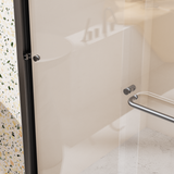 44 "-48" wide * 72 "high semi frameless double sliding shower door 1/4" (6mm) thick SGCC tempered glass door, matte black - V.I.P Digital Presence