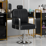 Premium Reclining barber Chair Salon Chair for Hair Stylist with Heavy Duty Hydraulic Pump, 360° Rotation  Black - V.I.P Digital Presence
