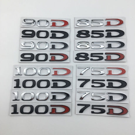 Suitable for Tesla MODEL3 S X Y 75D 85D 90D 100D displacement tail label metal car sticker - V.I.P Digital Presence