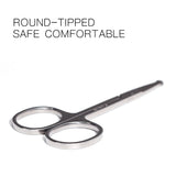 Silver Round Nose Nose Hair Trimmer 9cm Extra Facial Hair Beard Beard Eyebrows Stainless Steel Beauty Scissors - V.I.P Digital Presence