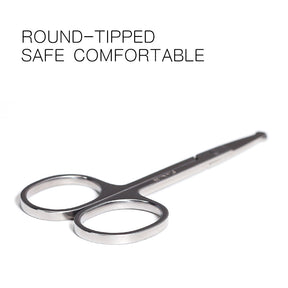 Silver Round Nose Nose Hair Trimmer 9cm Extra Facial Hair Beard Beard Eyebrows Stainless Steel Beauty Scissors - V.I.P Digital Presence