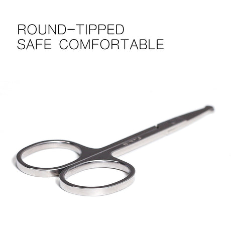 Silver Round Nose Nose Hair Trimmer 9cm Extra Facial Hair Beard Beard Eyebrows Stainless Steel Beauty Scissors - V.I.P Digital Presence