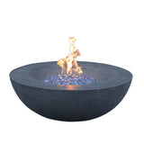 42 Inch Outdoor Concrete Propane gas Fire Pit bowl in Dark Gray color - V.I.P Digital Presence