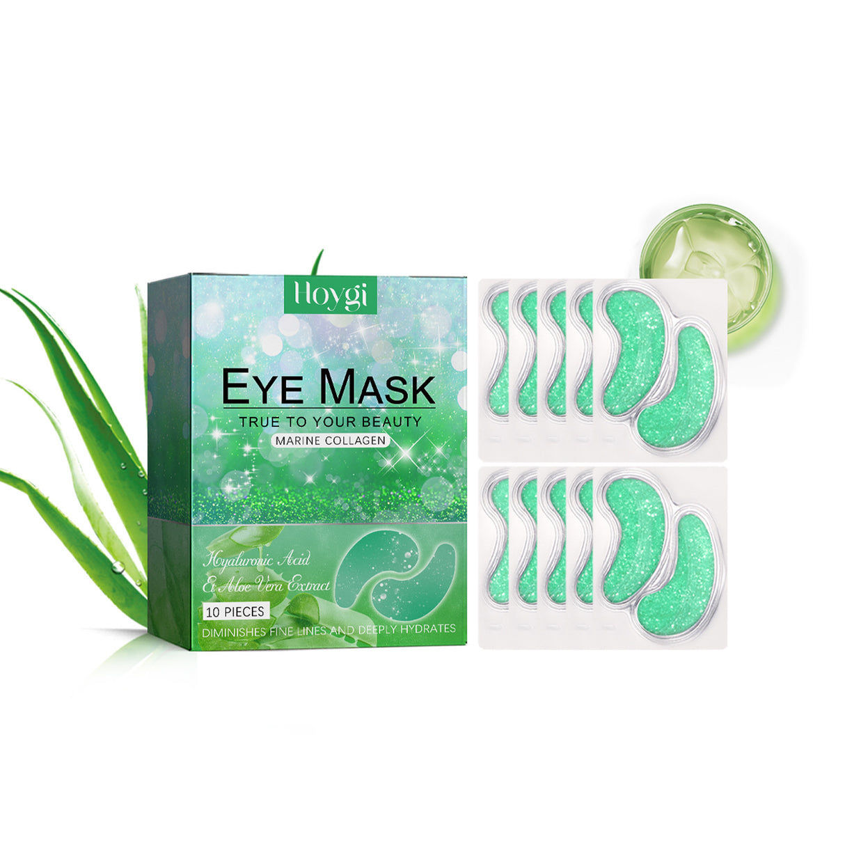 Parche de gel de aloe vera para ojos: reduce las líneas finas y las ojeras, reafirma los ojos y es antiarrugas e hidratante.