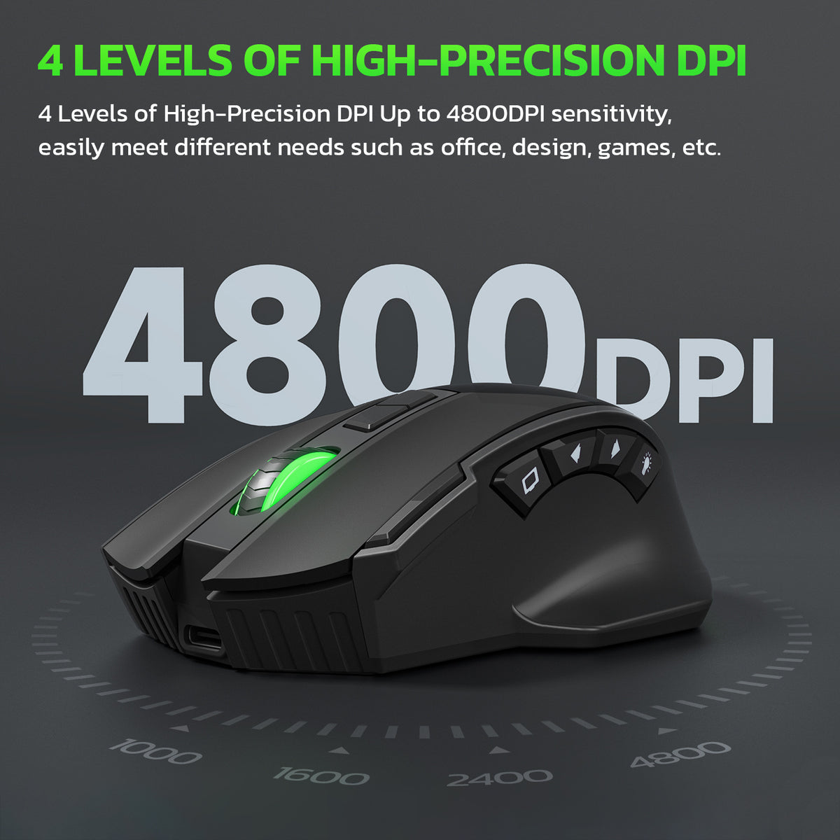 Wireless charging Bluetooth dual-mode 10 key mute gaming mouse 4800DPI mouse RGB color light - V.I.P Digital Presence
