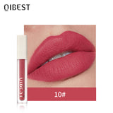 QIBEST Silky Lip Glaze Non-Stick Cup Does Not Fade Lip Gloss Makeup Color Liquid Lipstick Matte Moisturizing Lip Gloss - V.I.P Digital Presence
