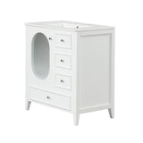30" Bathroom Vanity with Sink, Bathroom Vanity Cabinet with Three Drawers and Door, Solid Wood and MDF, White - V.I.P Digital Presence