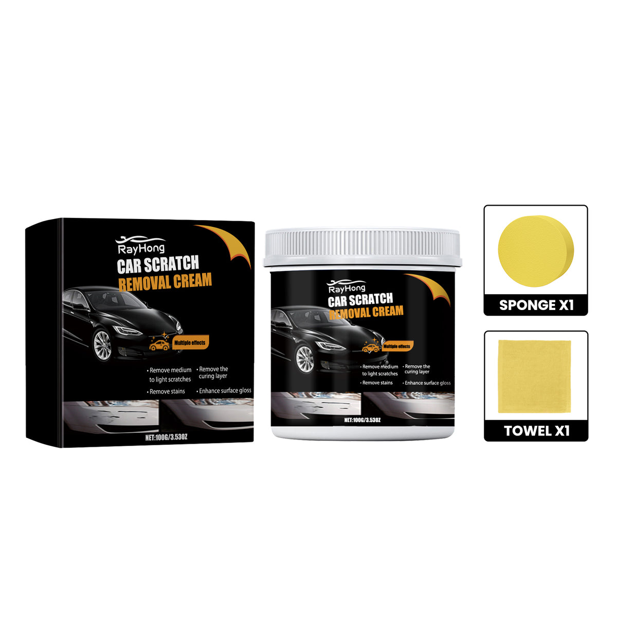 Car Scratch Removal Cream, Decontamination Dust Repair Car Paint Scratches Polishing Maintenance Refurbishment Coating Paste - V.I.P Digital Presence