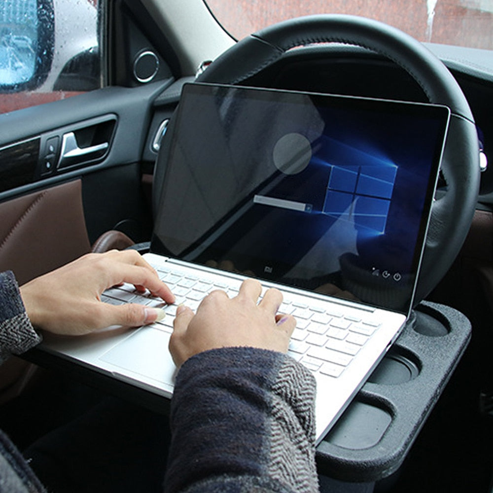 Multifunctional Car Laptop Stand Notebook Desk Steering Wheel Tray Table Food Drink Holder Car Card Table Computer - V.I.P Digital Presence