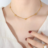 Titanium Steel Zircon Heart Necklace - V.I.P Digital Presence