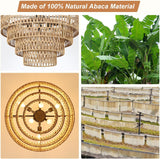 6-Light Dining Room Light Fixture, Wicker Pendant Lighting with 4-Tier Woven Lampshade, Large Farmhouse Chandeliers (20") - V.I.P Digital Presence