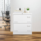 Horizontal file cabinet, 2 drawers, white file cabinet with lock, metal file cabinet with lock, 3 drawers, legal office cabinet - V.I.P Digital Presence