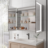 36 x 30 inch Medicine Cabinet with LED Vanity Mirror Anti-Fog  Recessed or Surface Mount Waterproof DimmableAluminum 3000K~6000K Lighted Double Door Bathroom Cabinet with Touch Switch - V.I.P Digital Presence