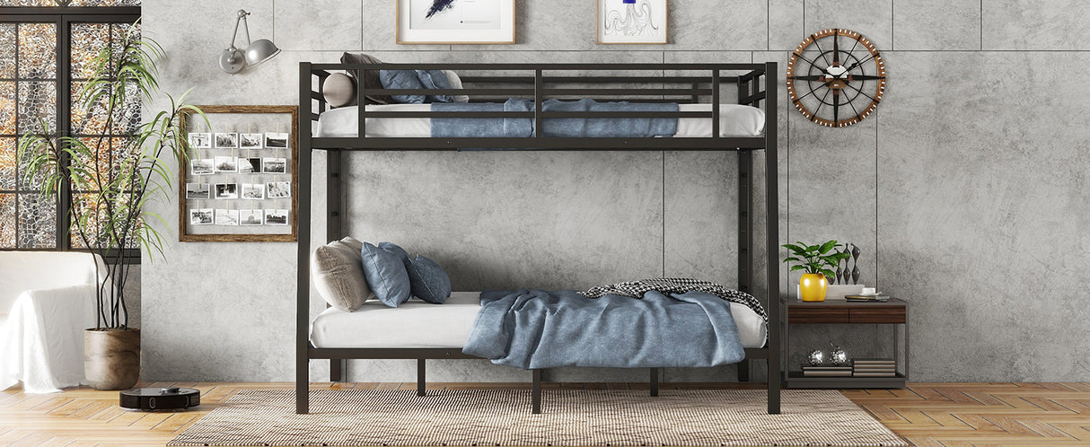 Metal Full XL over Queen Bunk Bed for Teens and Adults,Space-Saving/Noise Reduced/No Box Spring Needed - V.I.P Digital Presence