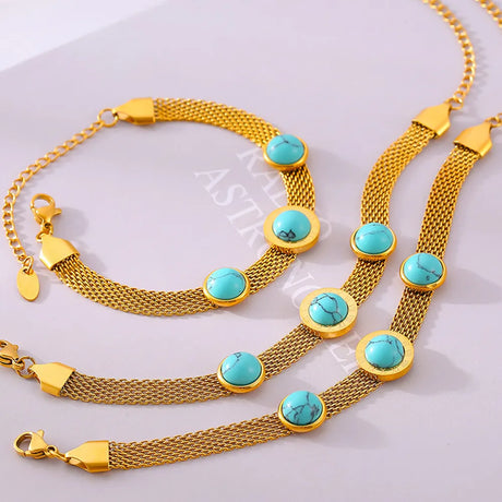 Turquoise Titanium Steel Bracelet - V.I.P Digital Presence