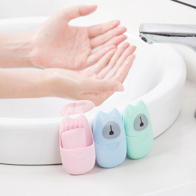 150pcs Disposable Boxed Paper Soap Travel Portable Hand Washing Box Scented Slice Sheets Mini Soap Paper Travel Makeup - V.I.P Digital Presence