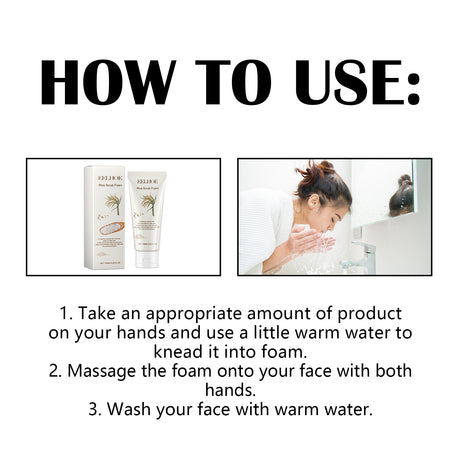Rice Scrub Foam, Deeply Clean Firming Pores Repair Facial Dull Skin Shine White Face - V.I.P Digital Presence