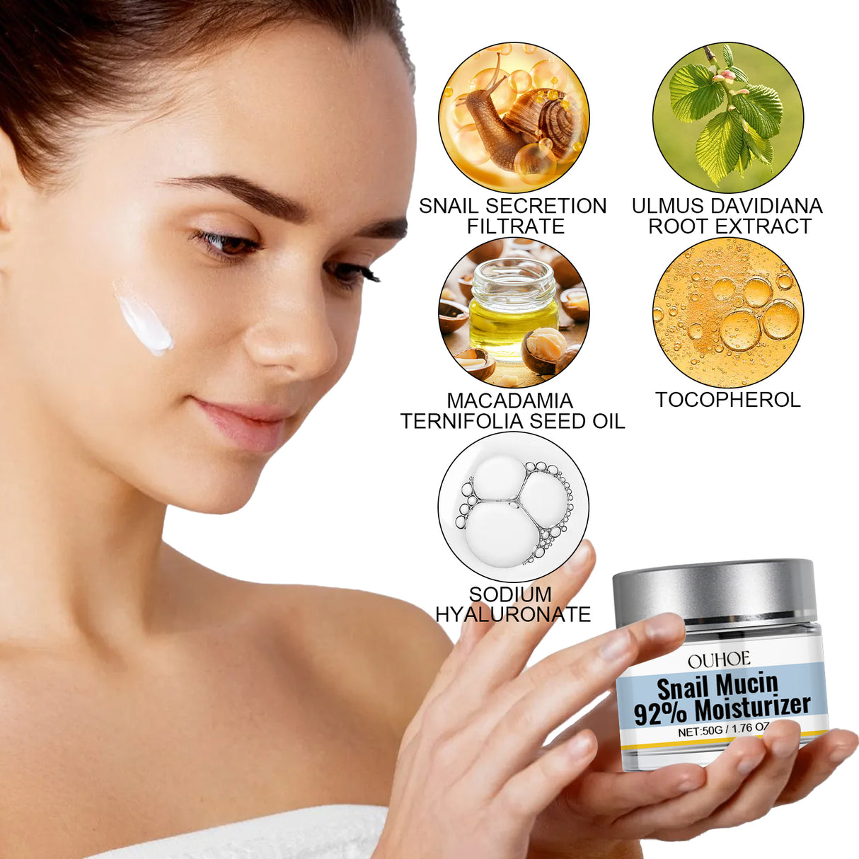 Snail Mucin 92% Moisturizer, Moisturizing And Smoothing Facial Wrinkles Firming And Elastic Skin Care Cream - V.I.P Digital Presence