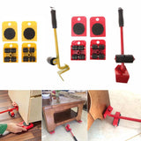 Furniture Mover Tool Set Furniture Transport Lifter Heavy Stuffs Moving Tool 4 Wheeled Mover Roller+1 Wheel Bar Hand Tools Set - V.I.P Digital Presence