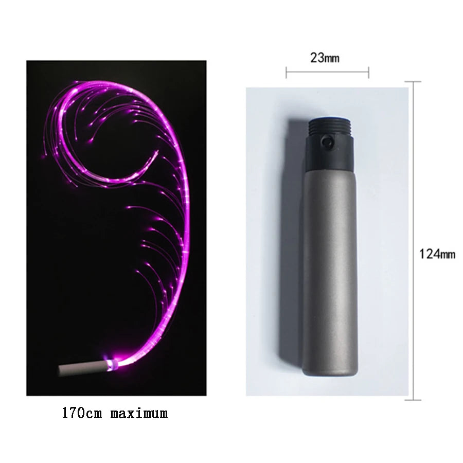 USB Rechargeable LED Fiber Optic Whips 360° Swivel Optical Whips Multi-color Disco RGB Dancing Glowing Whip Sparkle Flow string - V.I.P Digital Presence